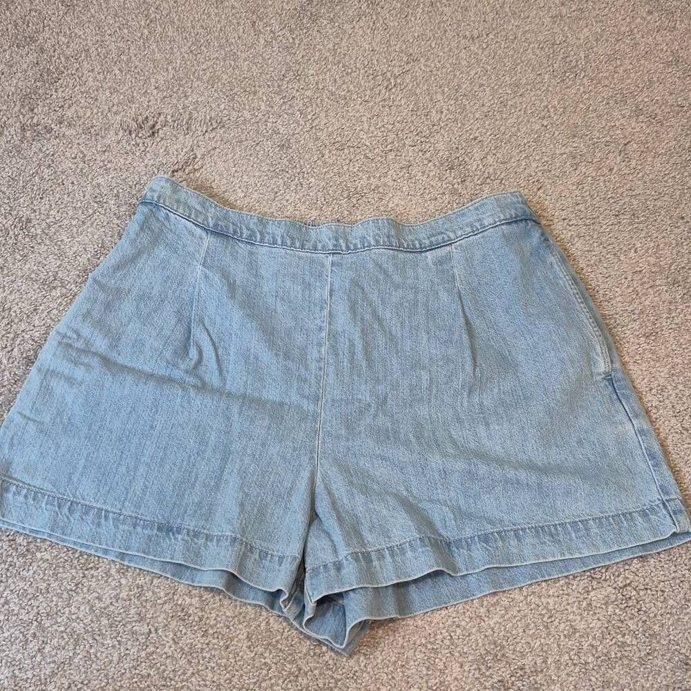 Madewell Flat Front Denim Pull On Shorts Size XL